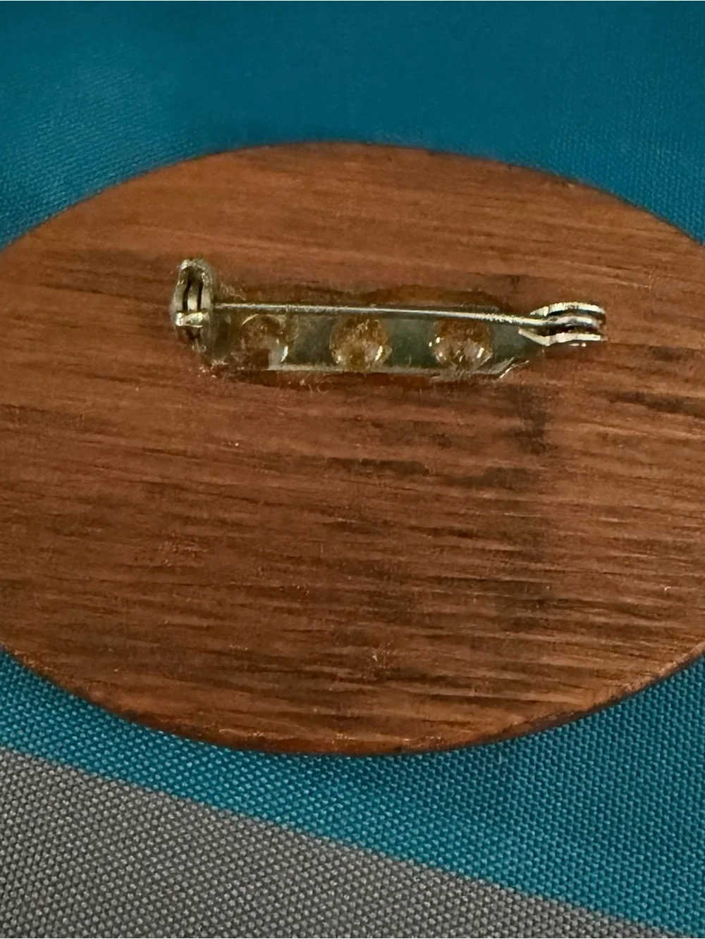 Hand-Painted Sailboat Brooch in Gold and Brown Tones